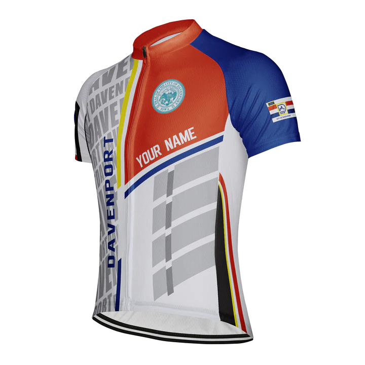 Customized Davenport Short Sleeve Cycling Jersey for Men OS Cycling Store