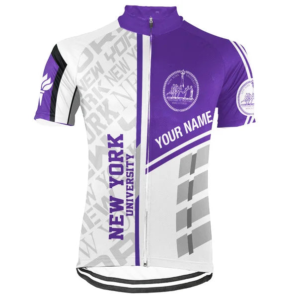 Customized New York University (NYU) Short Sleeve Cycling Jersey For Men And Women