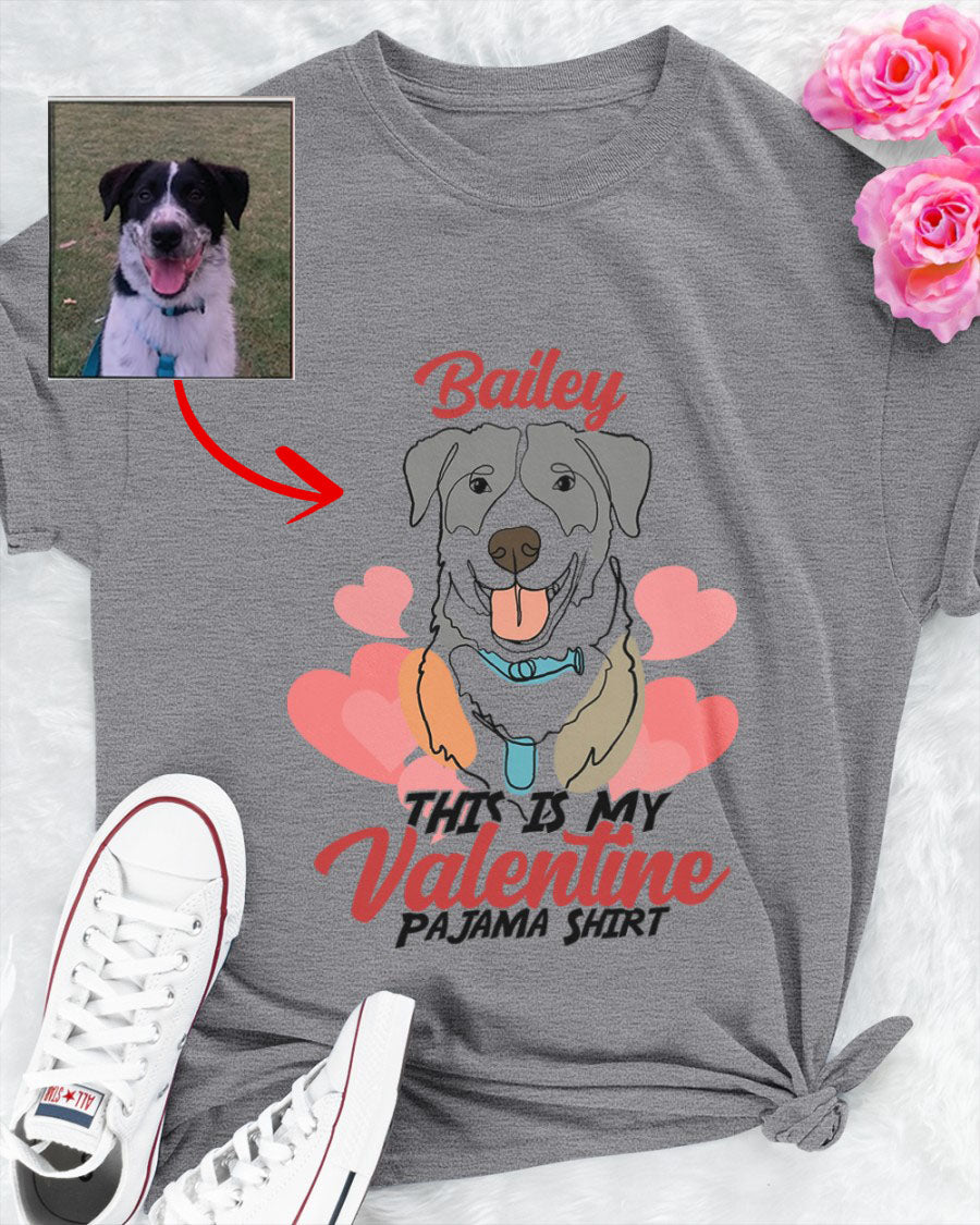 Custom Hand-Drawn Dog Pet Photo T-Shirt, Long Sleeve, Hoodie-Coffee Jersey With Name