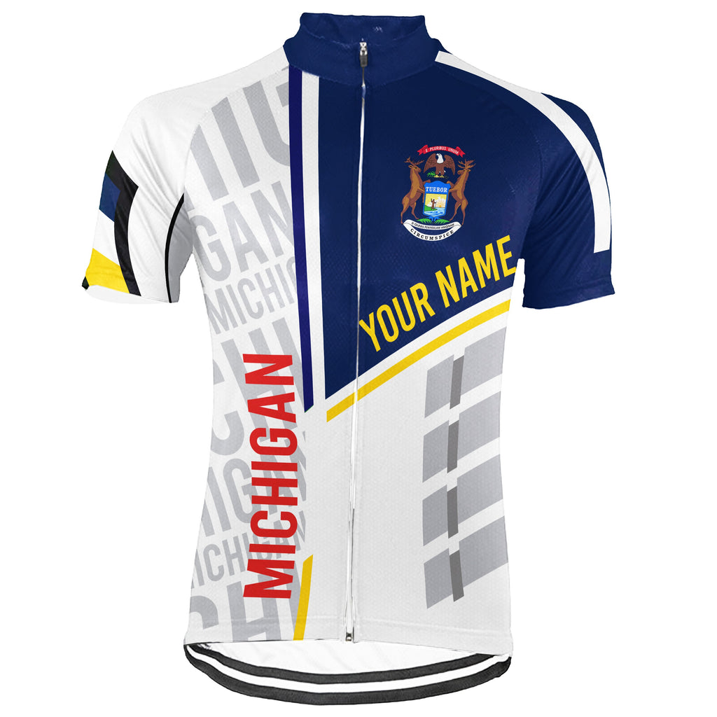 Customized Michigan Short Sleeve Cycling Jersey for Men