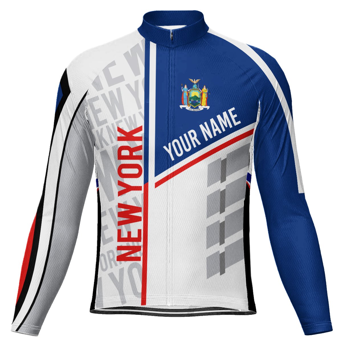 Customized New York Long Sleeve Cycling Jersey for Men