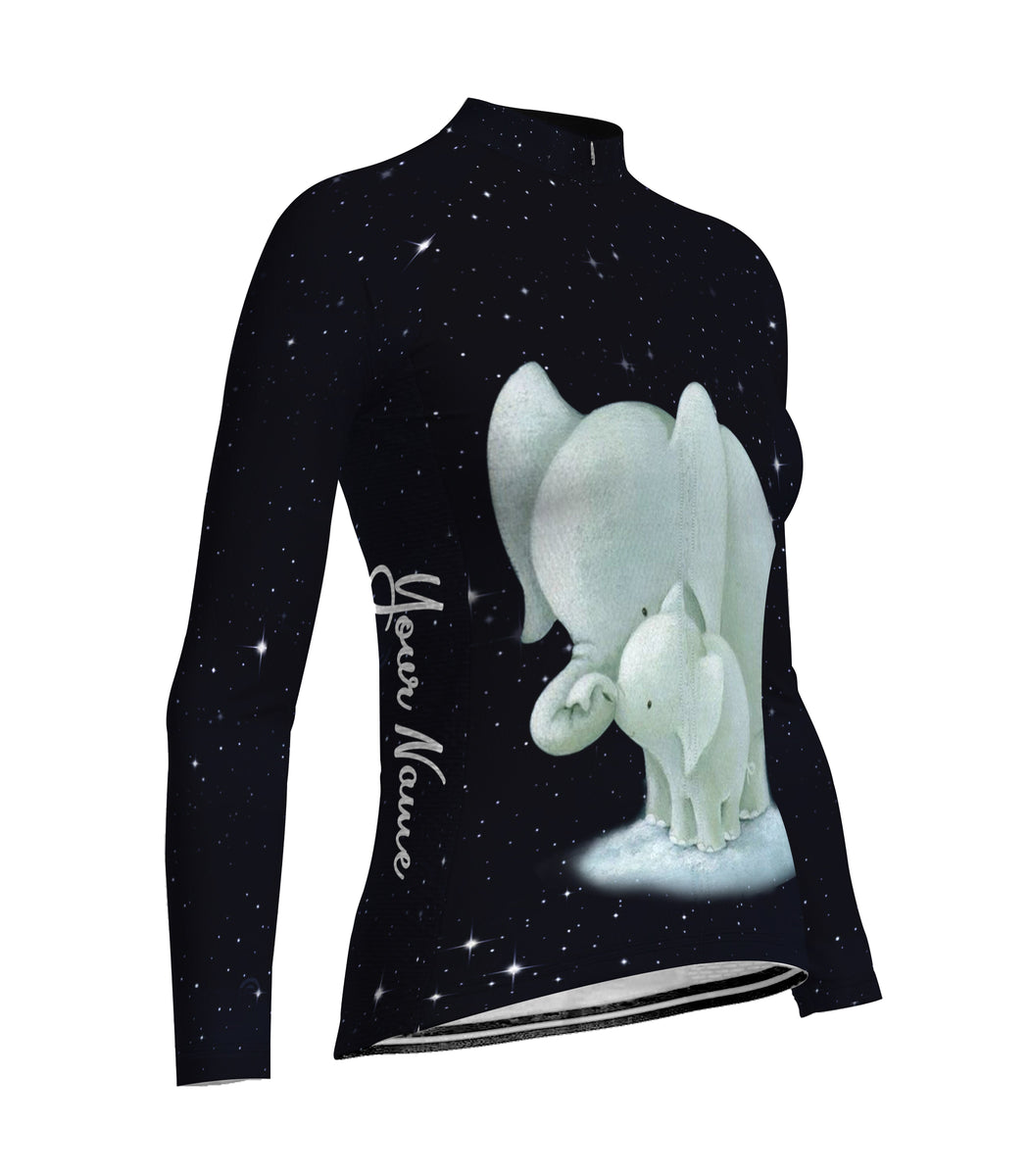 Customized Elephant Long Sleeve Cycling Jersey for Women OS Cycling Store