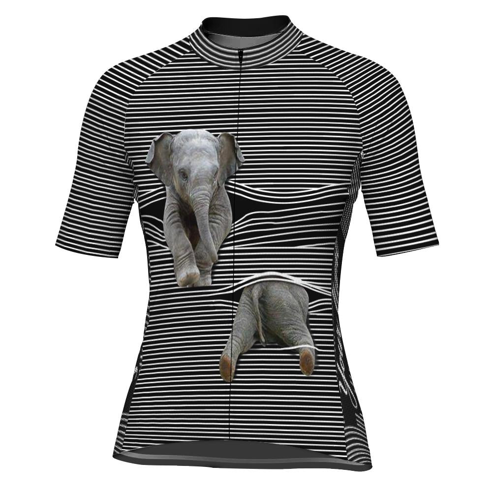 Customized Elephant Short Sleeve Cycling Jersey for Women OS Cycling