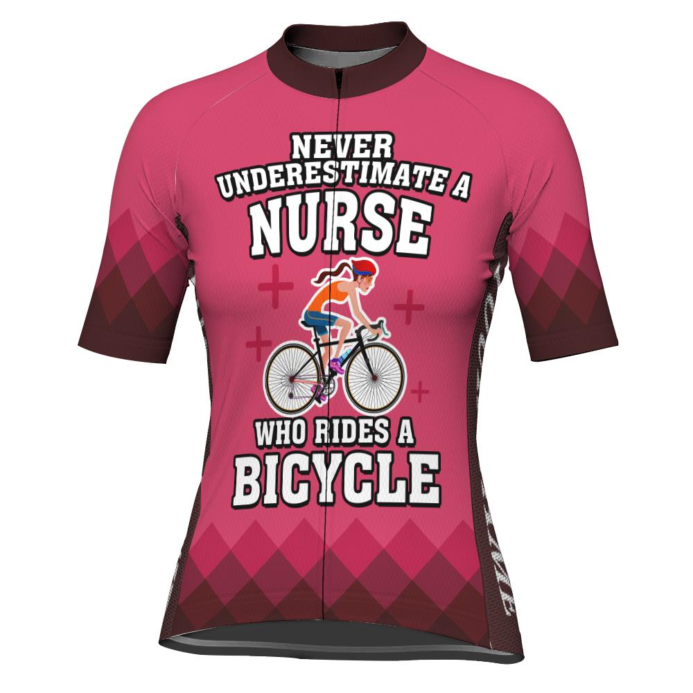 Customized Nurse Short Sleeve Cycling Jersey for Women