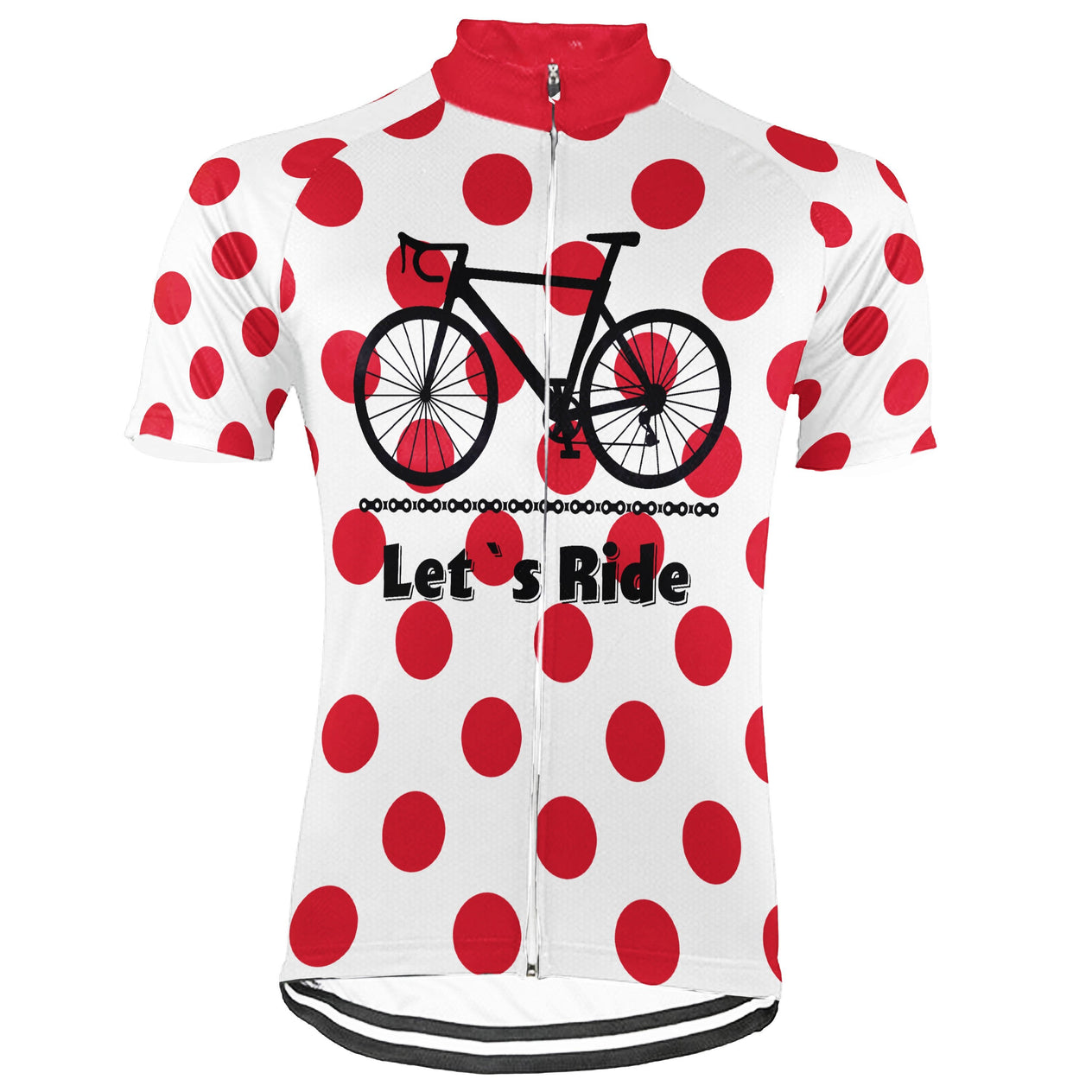 Customized Polka Dot Winter Thermal Fleece Short Sleeve Cycling Jersey for Men