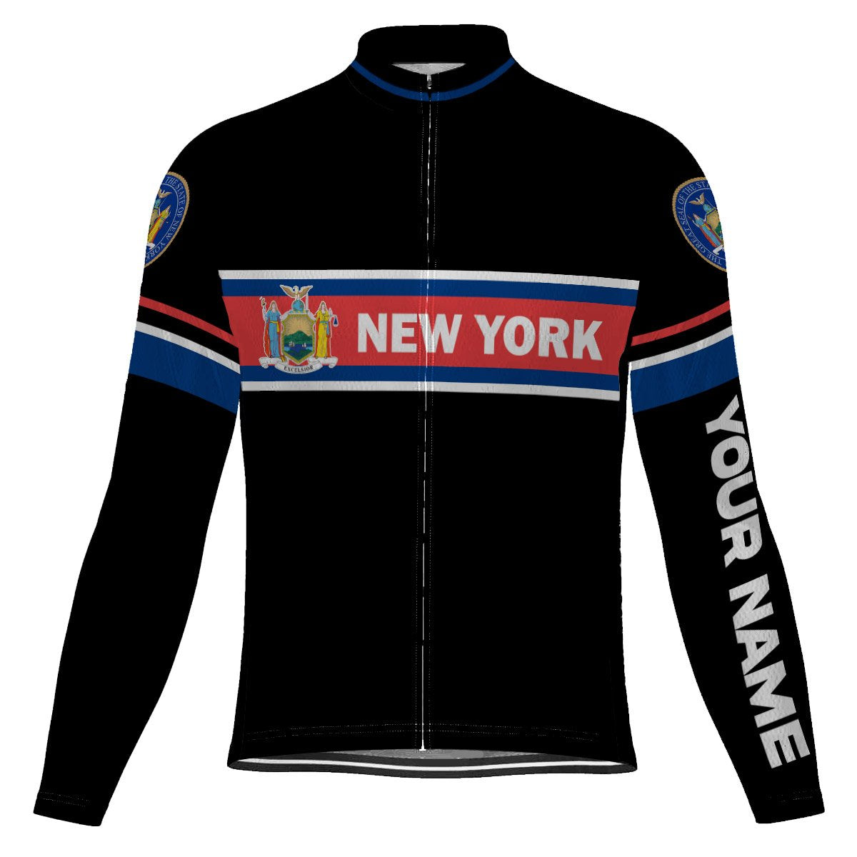 Customized New York Winter Thermal Fleece Long Sleeve For Men