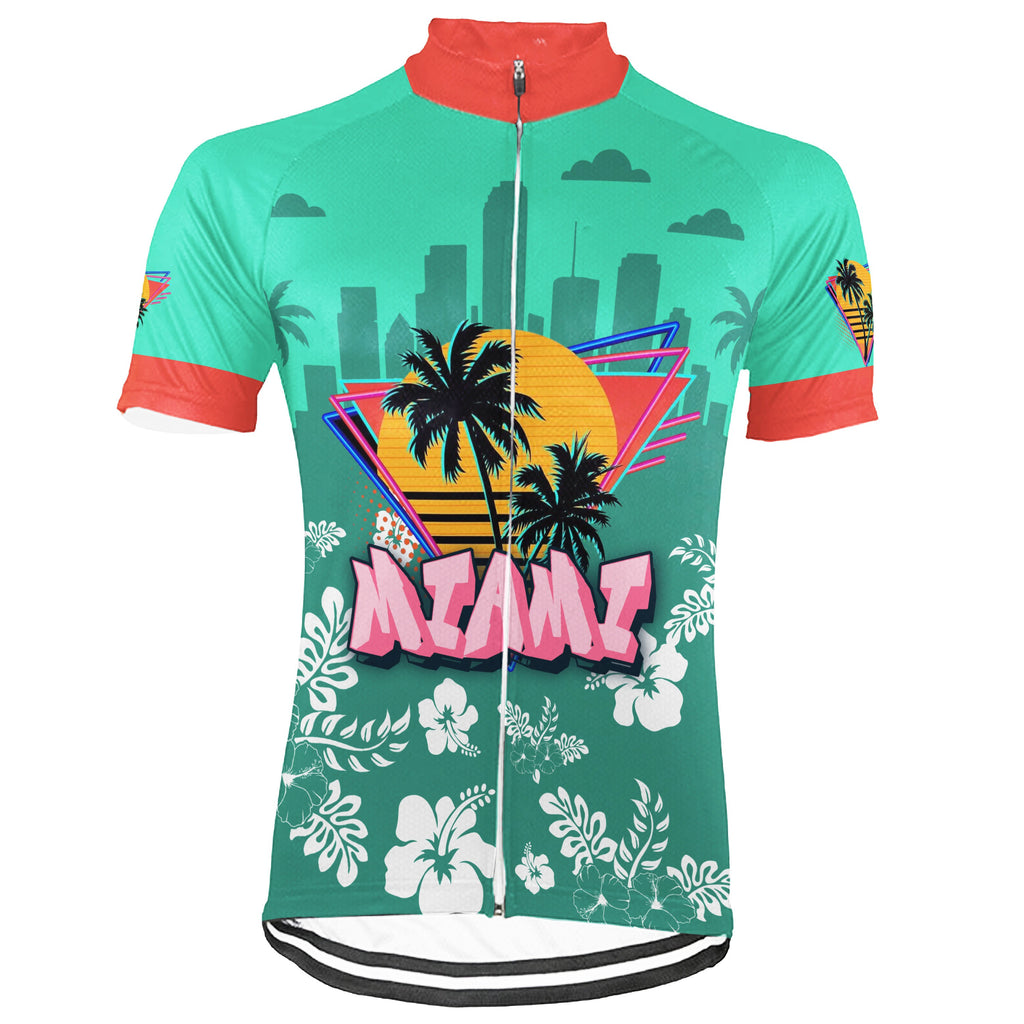 Customized Miami City Short Sleeve Cycling Jersey For Men and Women