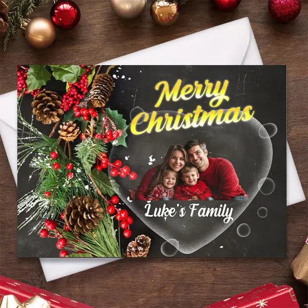 Merry Christmas Personalized Custom Postcard, Greeting Cards - Christmas Gift - SET of 10