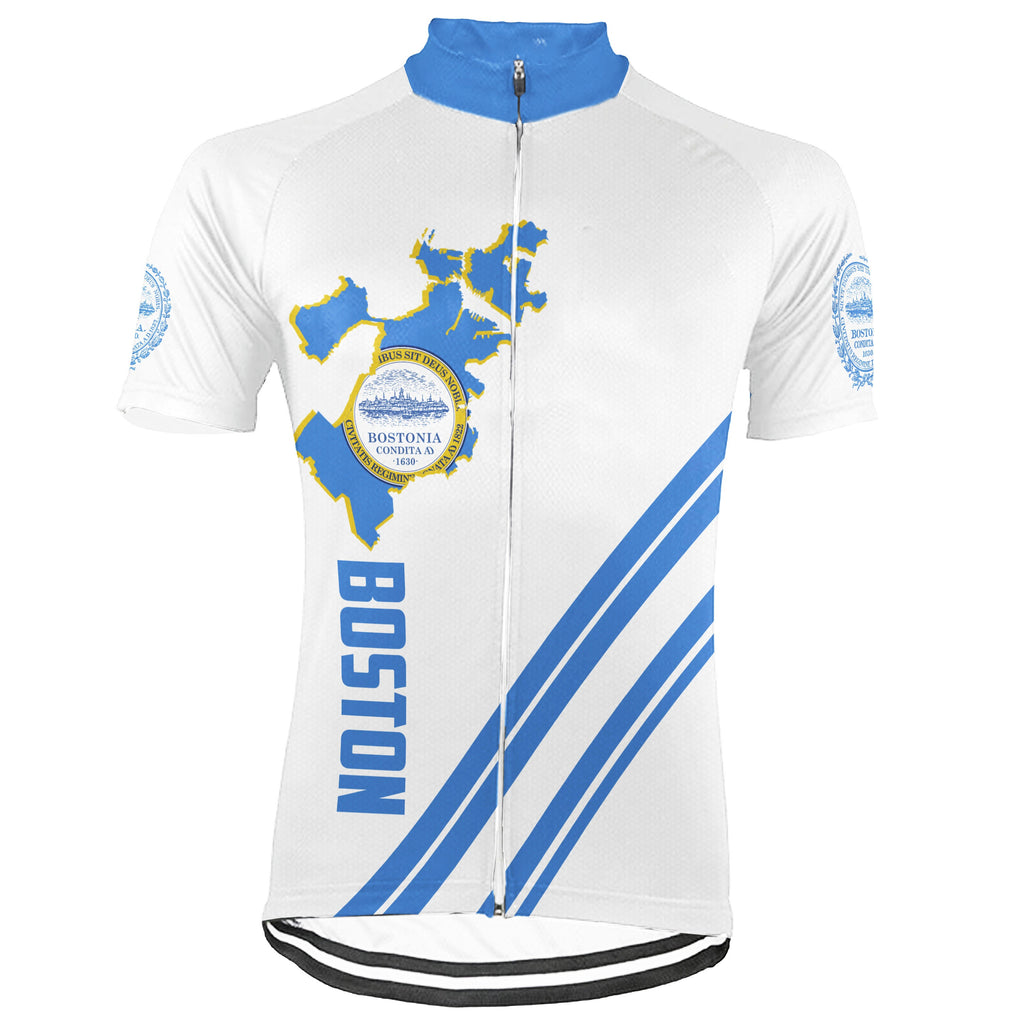 Customized Boston City Short Sleeve Cycling Jersey For Men and Women
