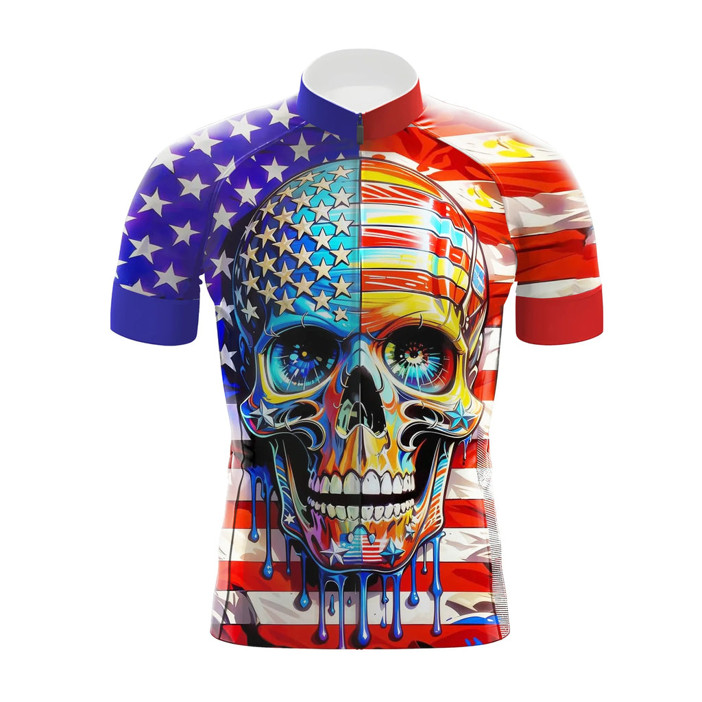 Customized Skull Short Sleeve Cycling Jersey for Men