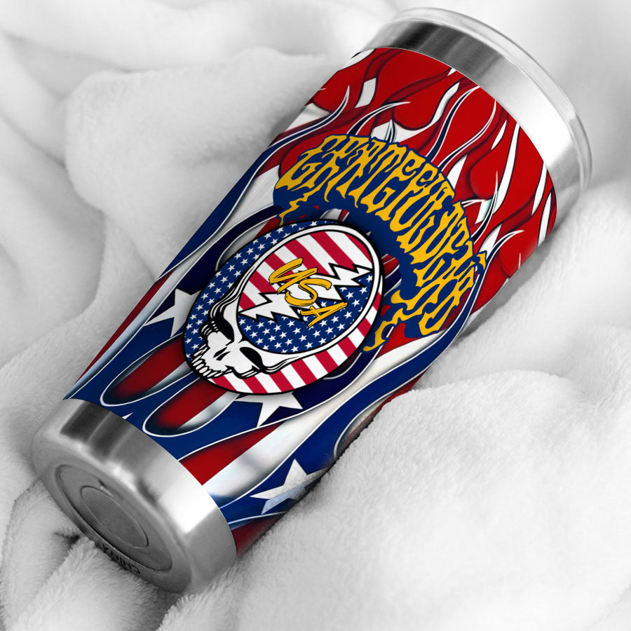 USA Flag Grateful Dead Tumbler