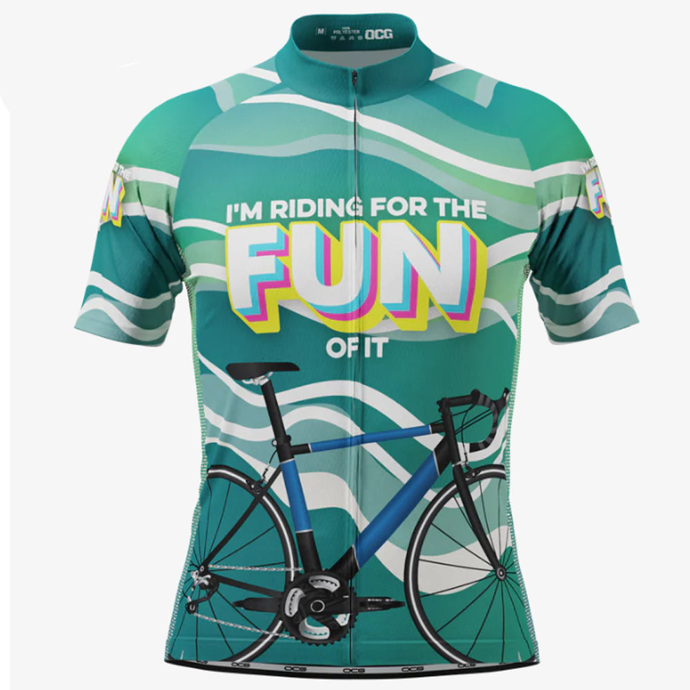 Customized I'm Riding For The Fun Of It Short Sleeve Cycling Jersey For Men And Women