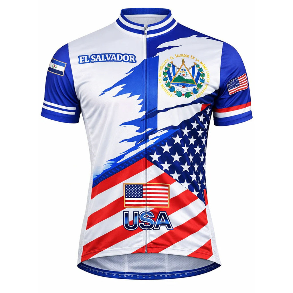 Customized El Salvador Short Sleeve Cycling Jersey for Men