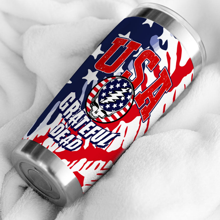 USA Flag Grateful Dead Tumbler