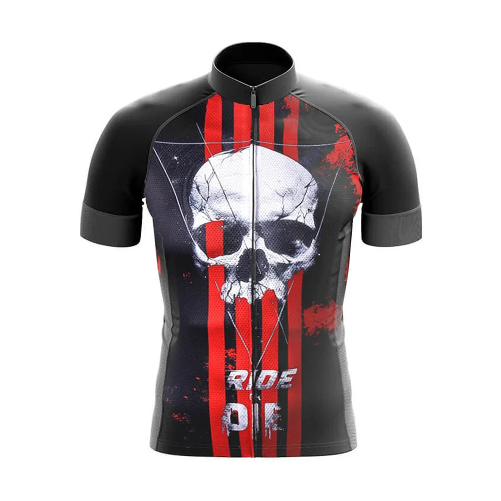 Customized Skull Short Sleeve Cycling Jersey for Men
