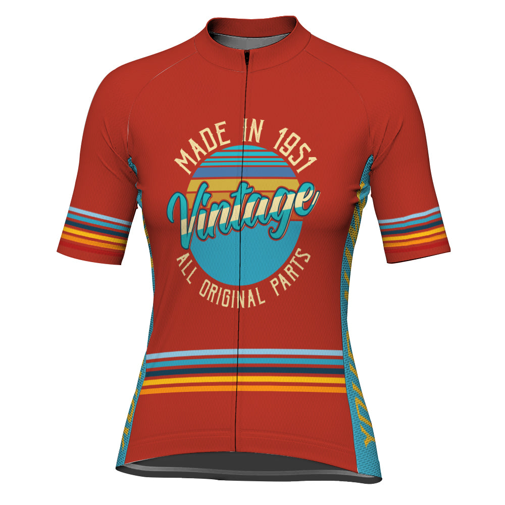 Personalized Vintage Short Sleeve Cycling Jersey for Women