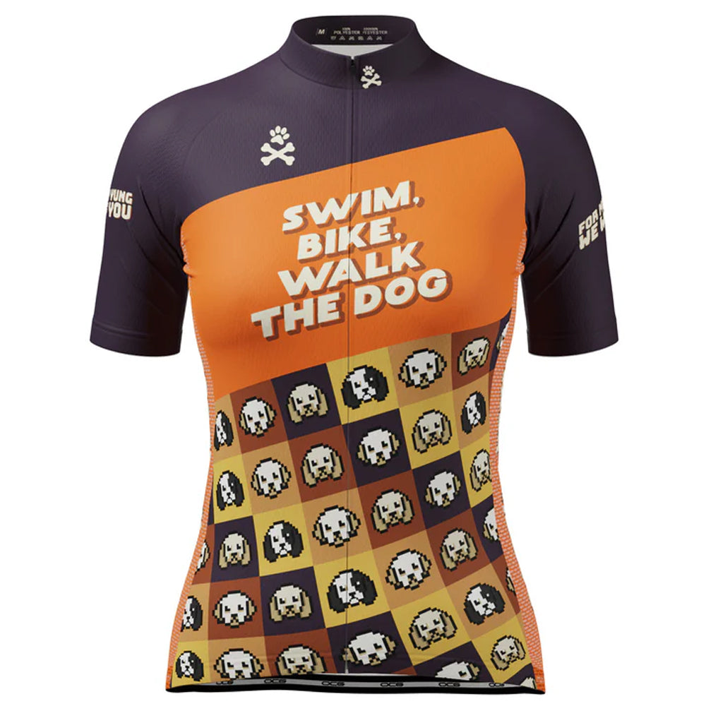 Customized Women's Swim, Bike, Walk the Dog Cycling Jersey For Women