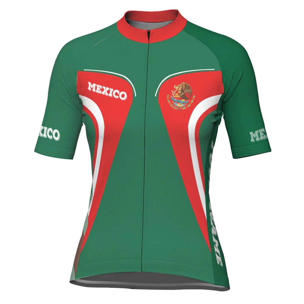 Customized Mexico Short Sleeve Cycling Jersey for Women