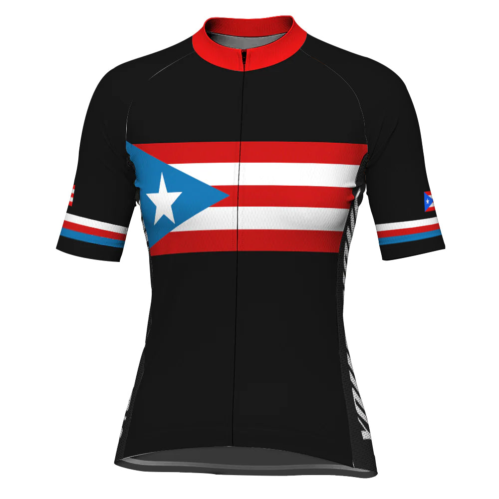 Customized Puerto Rico Short Sleeve Cycling Jersey for Women
