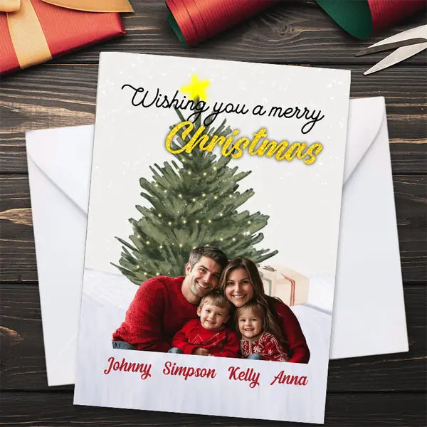 Merry Christmas Personalized Custom Postcard, Greeting Cards - Christmas Gift - SET of 10