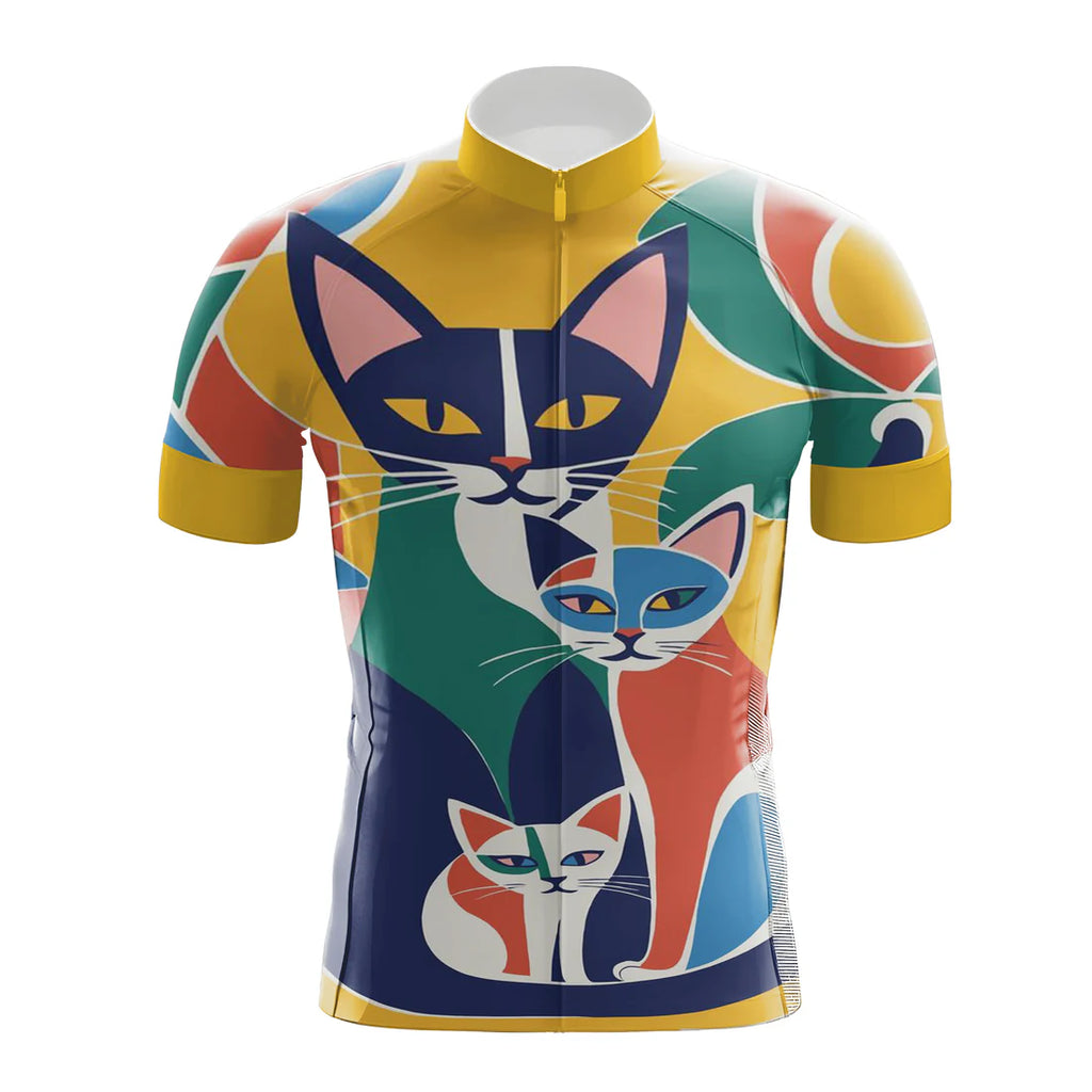 Colorful Cat Family Men's Cycling Kit Men and Women Jersey