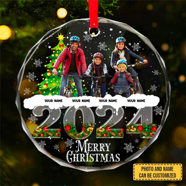 Custom Photo Memorial Always & Forever In My Heart - Personalized Circle Glass Ornament