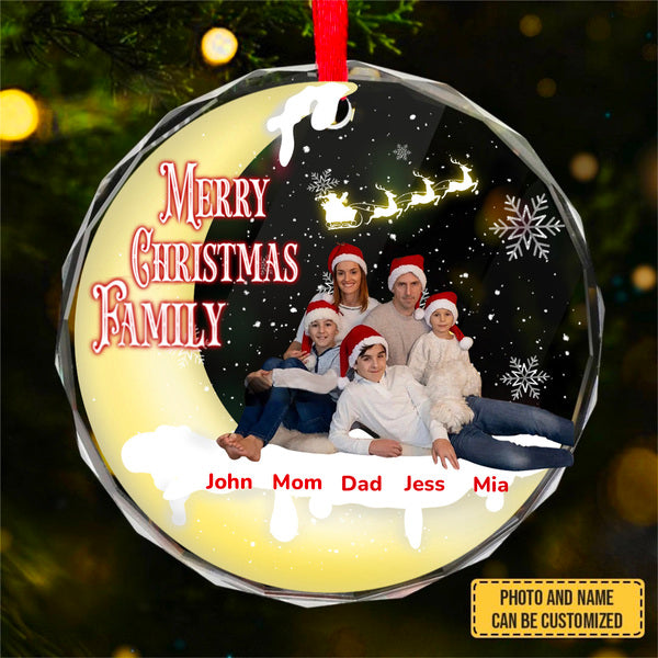 Custom Photo Memorial Always & Forever In My Heart - Personalized Circle Glass Ornament