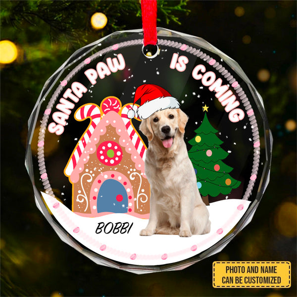 Custom Photo Pet Face - Christmas Gift For Dog Lovers, Cat Lovers, Pet Lovers, Pet Memorial - Personalized Circle Glass Ornament