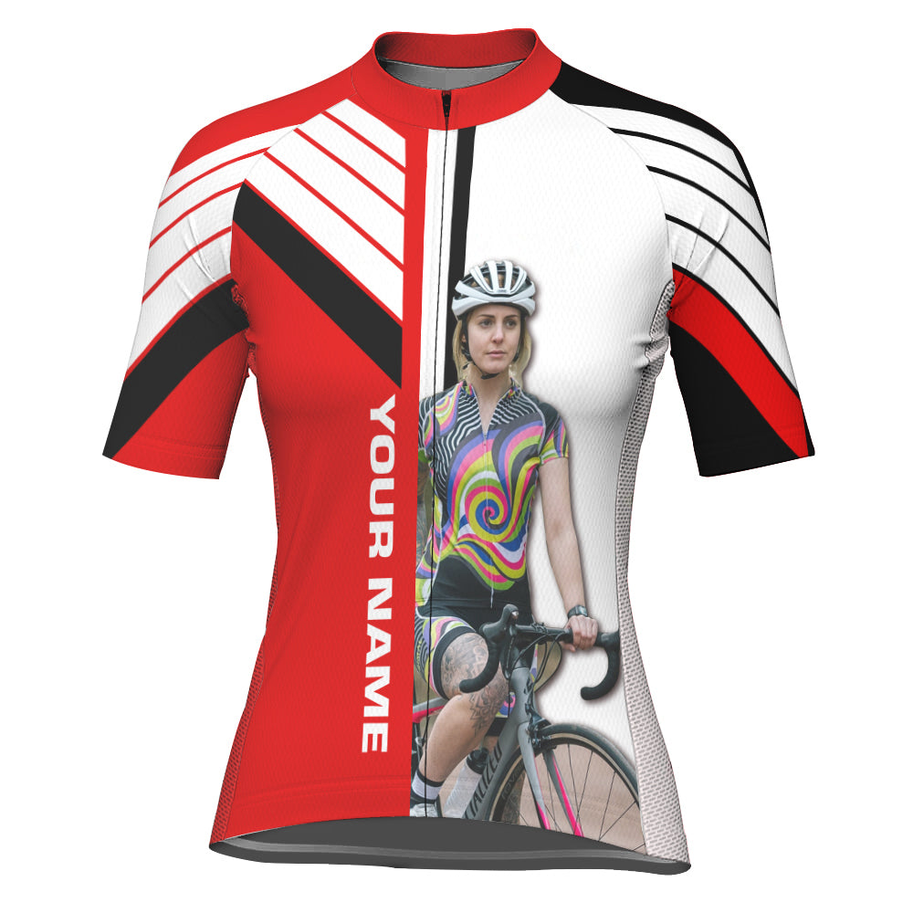 Customized Image Short Sleeve Cycling Jersey for Women