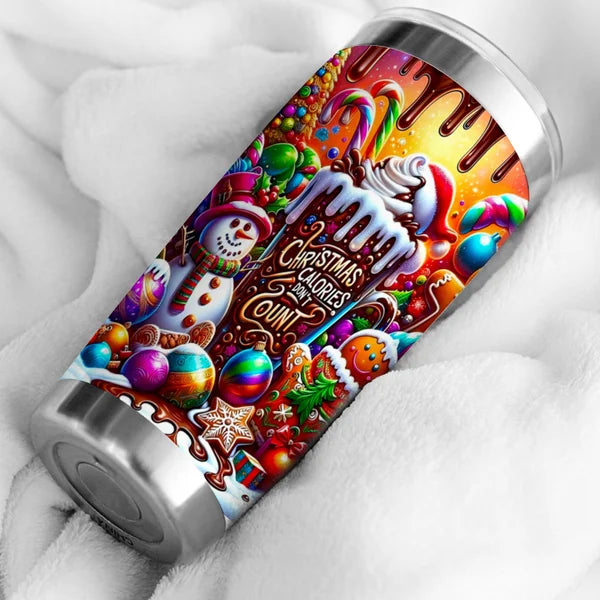 Merry Christmas Candy Design 3D Effect Tumbler