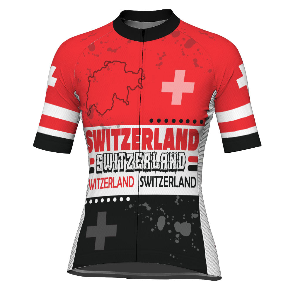 Customized Switzerland Short Sleeve Cycling Jersey for Women