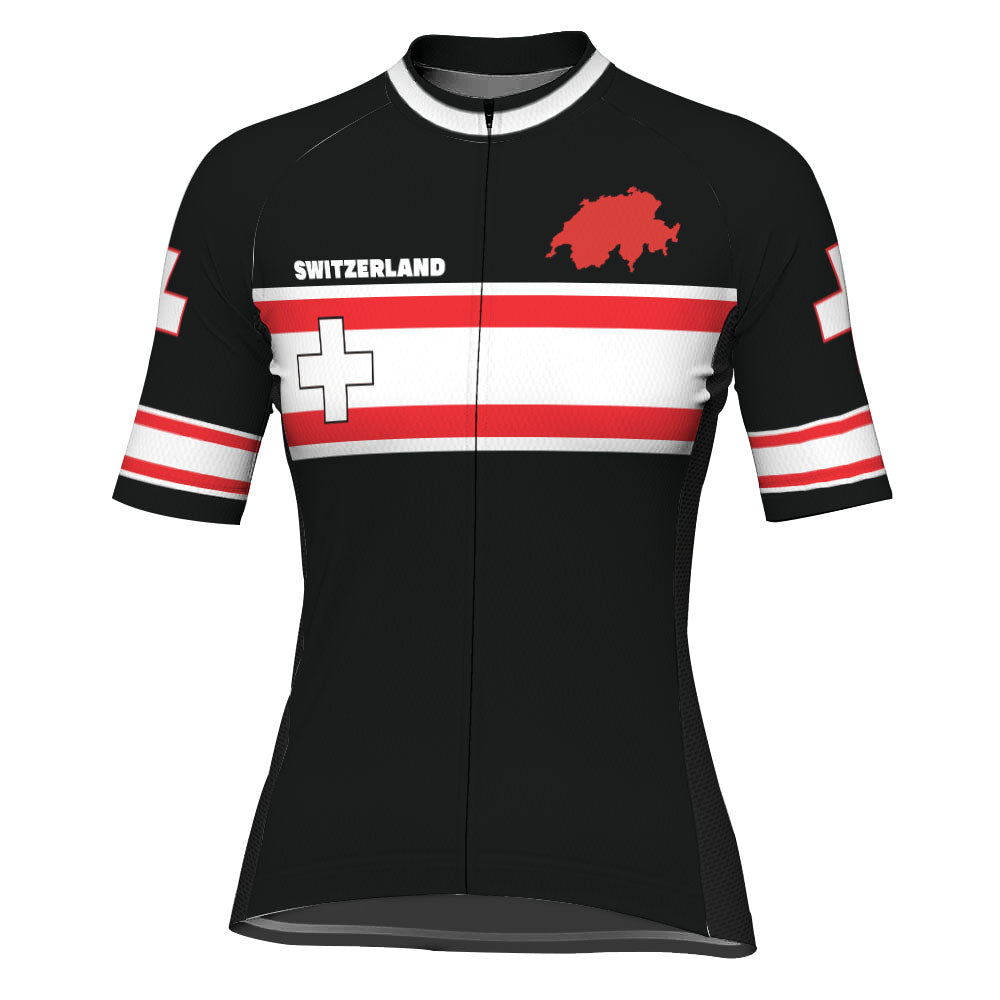 Customized Switzerland Short Sleeve Cycling Jersey for Women