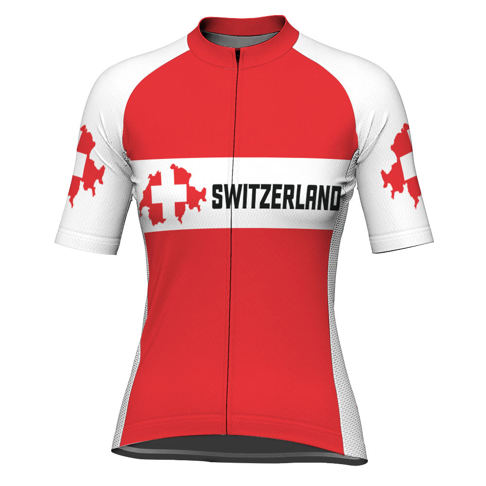 Customized Switzerland Short Sleeve Cycling Jersey for Women