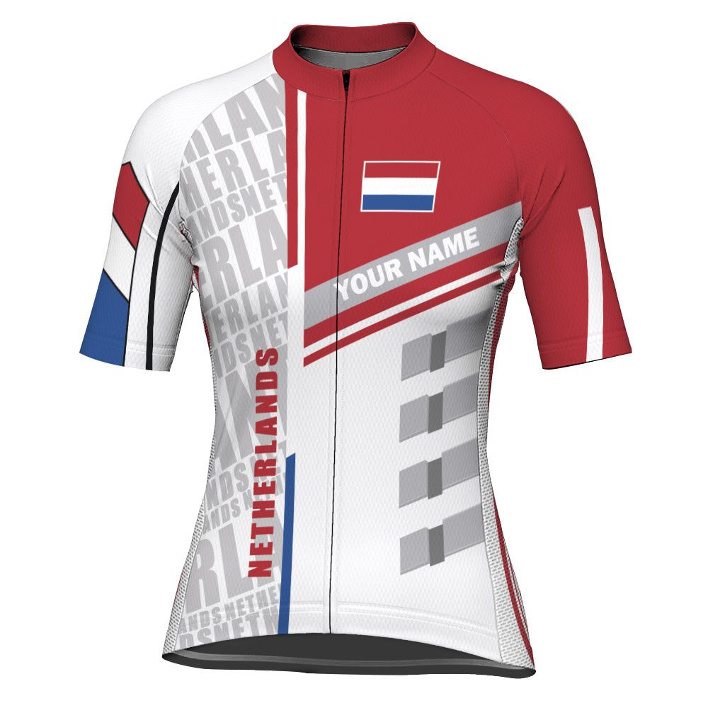 Customized Netherlands Short Sleeve Cycling Jersey for Women