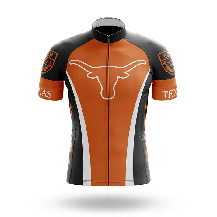 Customized University of Texas at Austin Short Sleeve Cycling Jersey For Men And Women
