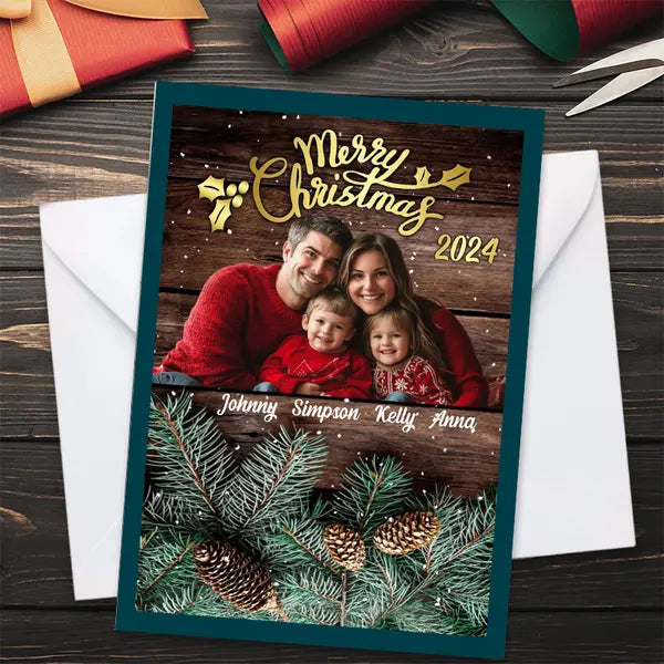 Merry Christmas Personalized Custom Postcard, Greeting Cards - Christmas Gift - SET of 10