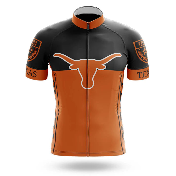Customized University of Texas at Austin Short Sleeve Cycling Jersey For Men And Women