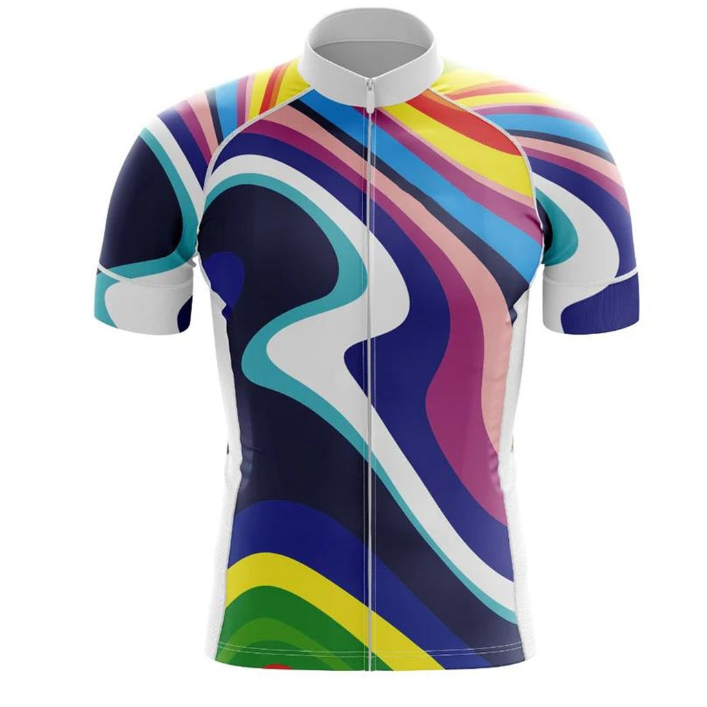 Customized Rainbow Sprinter Short Sleeve Cycling Jersey For Men And Women