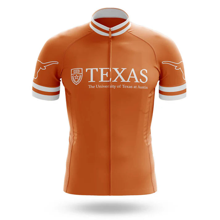 Customized University of Texas at Austin Short Sleeve Cycling Jersey For Men And Women