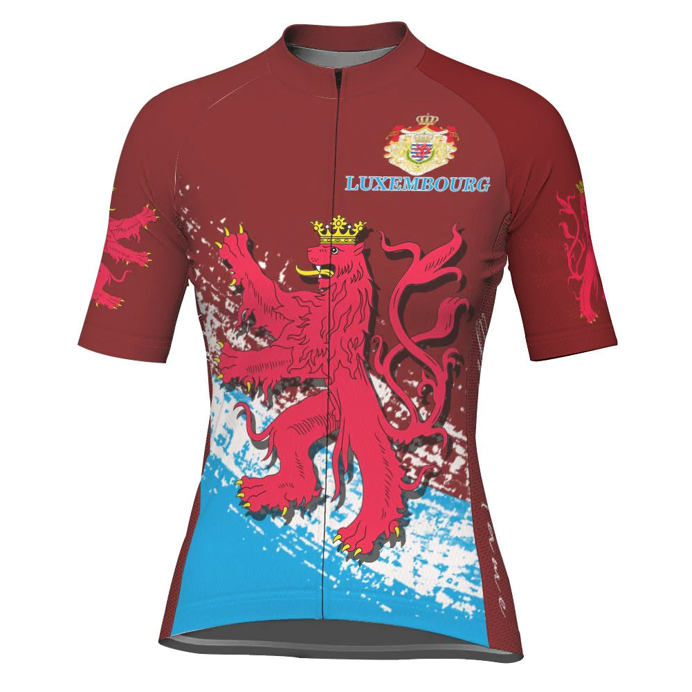 Customized Luxembourg Short Sleeve Cycling Jersey for Women