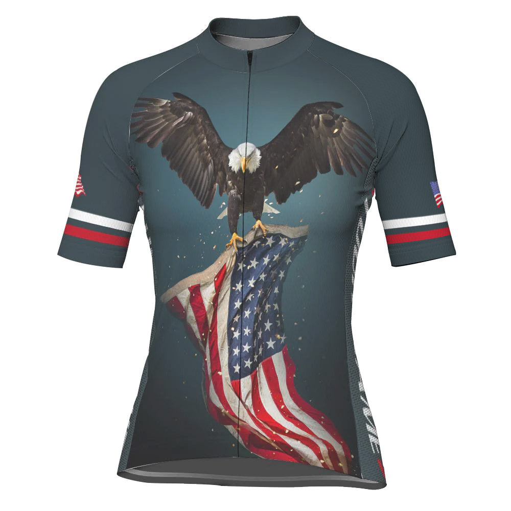 Customized Usa Short Sleeve Cycling Jersey for Women