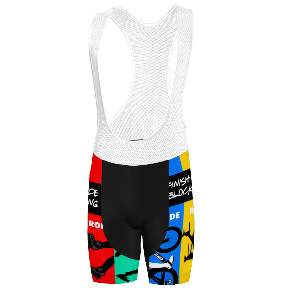 Finish The Ride Color Block Cycling Bib Shorts