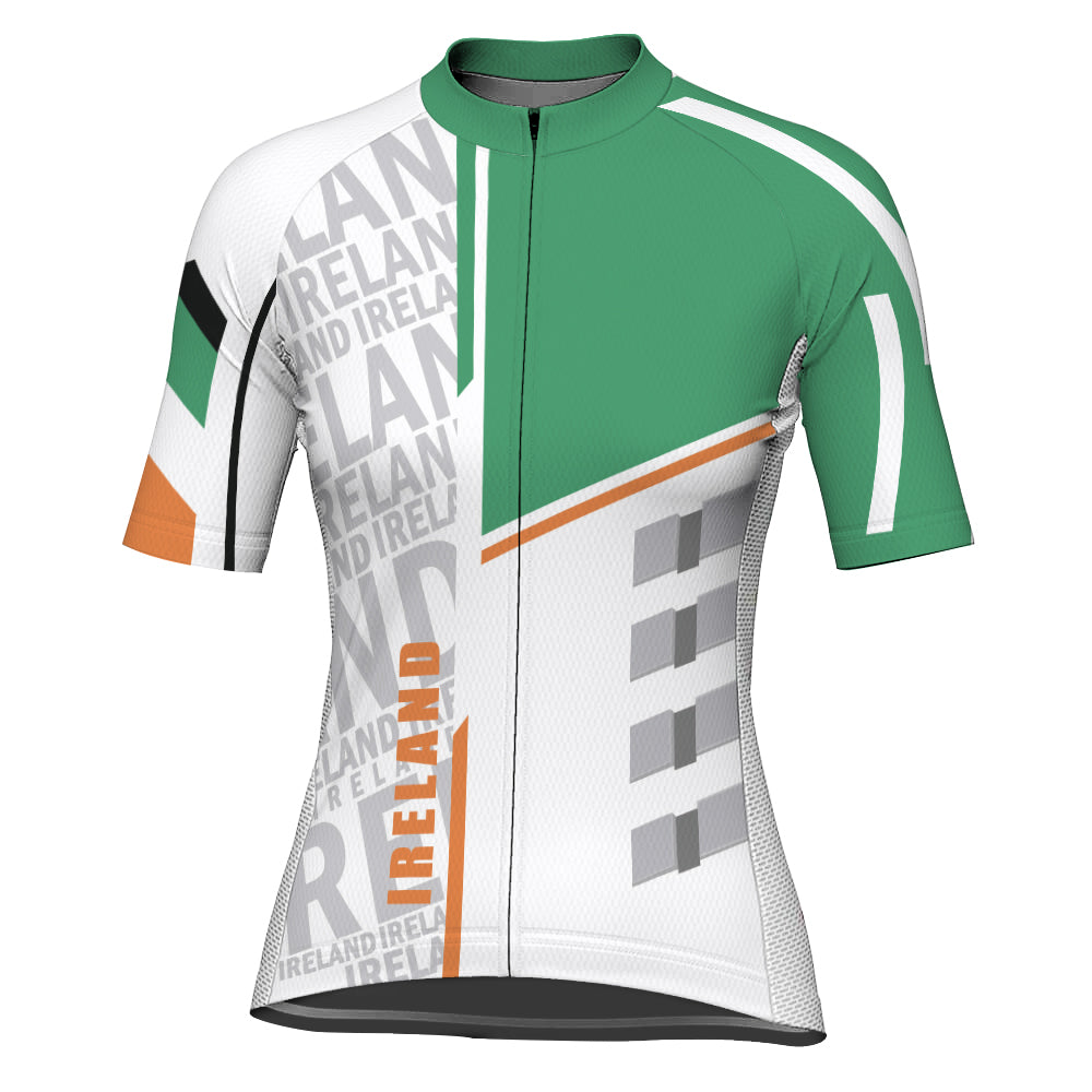Customized Ireland Short Sleeve Cycling Jersey for Women