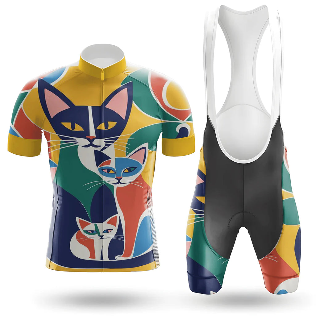 Colorful Cat Family Men's Cycling Kit Men and Women Jersey