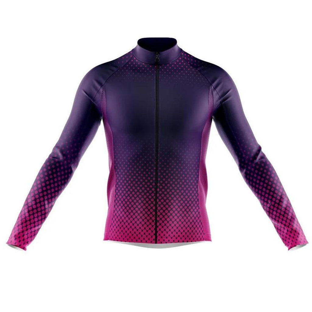 Customized Purple Dot Ride Long Sleeve Cycling Jersey For Men