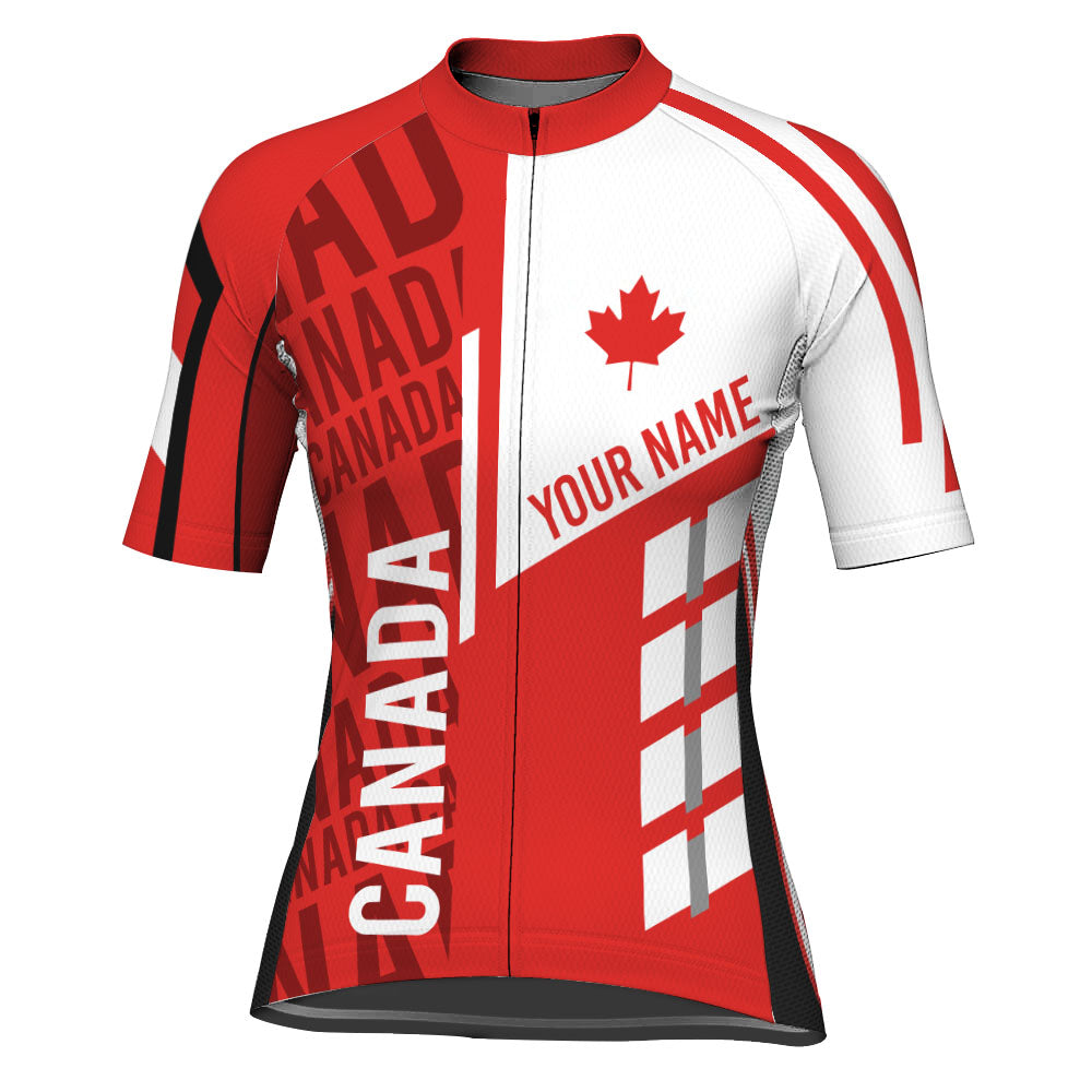 Customized Canada Short Sleeve Cycling Jersey for Women(CAD)