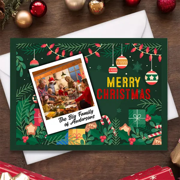 Merry Christmas Personalized Custom Postcard, Greeting Cards - Christmas Gift - SET of 10