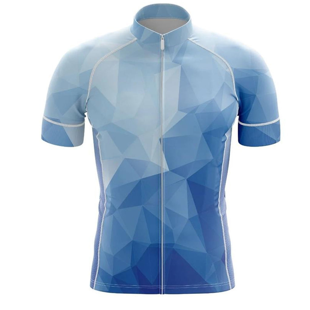 Customized Ocean Blue Short Sleeve Cycling Jersey For Men And Women