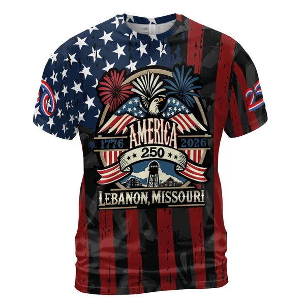 America 250th Anniversary 3D Print T-Shirt