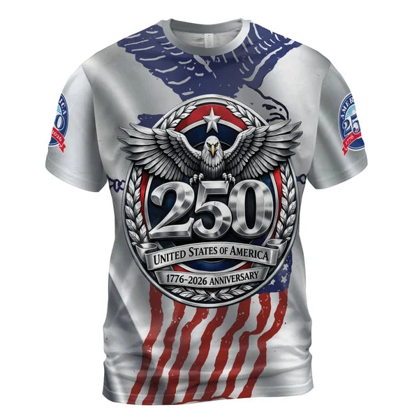 America 250th Anniversary 3D Print T-Shirt